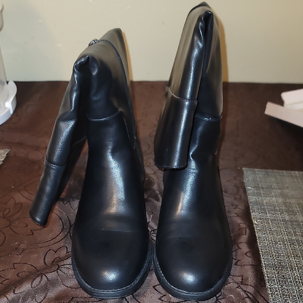 JustFab Black Heeled Boots
